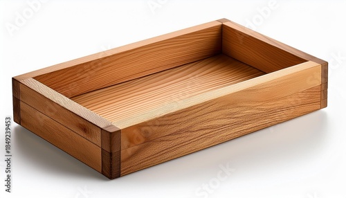 Wooden rectangular tray with inset frame