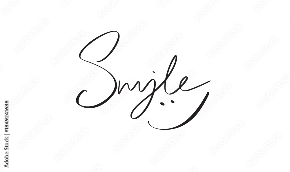Obraz premium smile icon text font calligraphy hand written lettering script black color object icon smile icon happy greeting card positive holiday emotion feeling smile face dentist dental smile icon banner word
