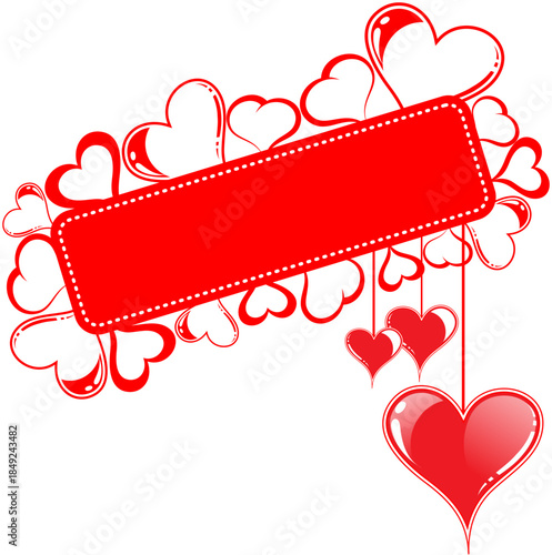 Valentines Day frame with hearts