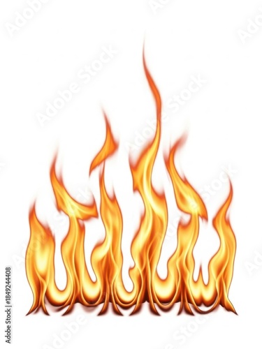 Flames illustration isolated on white background