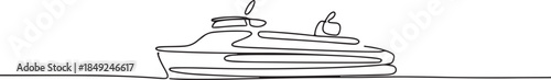 One continuous line drawing of Ferry vector illustration. one line Art icon drawing