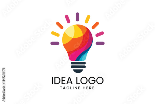 Light Bulb Creative Idea Brainstorming Innovation and Light Symbol Vector logo template