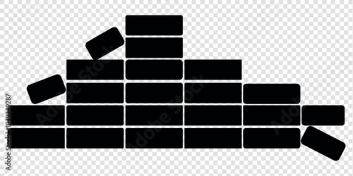 Brick Wall White Icon Set Design