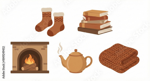 Autumn Winter Comfort Collection Essential Elements for a Cozy and Warm Home Ambiance and Relaxing Moments