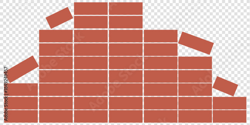 Brick Wall Silhouette in Black | Construction Pattern Illustration Vector Format