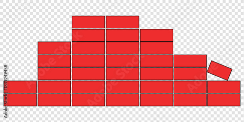 Brick Wall Silhouette in Black | Construction Pattern Illustration Vector Format