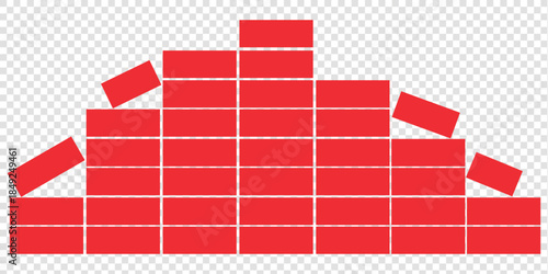 Brick Wall Silhouette in Black | Construction Pattern Illustration Vector Format