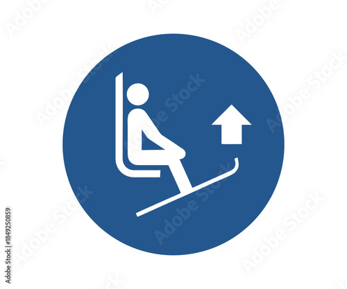 ISO 7010 M036 Lift ski tips sign. Obligation sign pictogram vector design and illustration.
