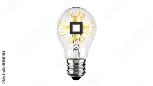 Clear light bulb with integrated circuit board and microchip lightbulb idea