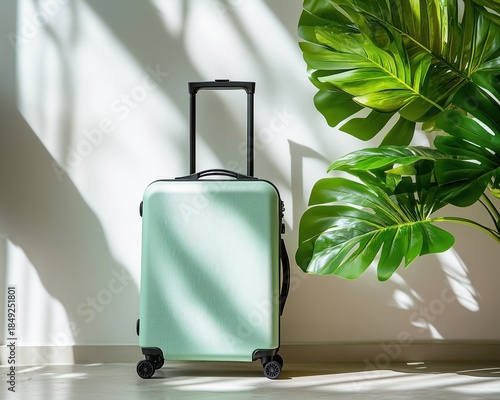 Modern Travel Luggage in Tropical Light