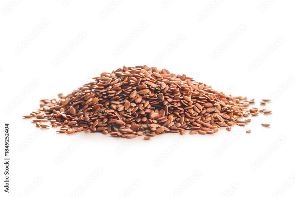 Obraz premium Linseed or flaxseed. Healthy flax seed isolated on white background.