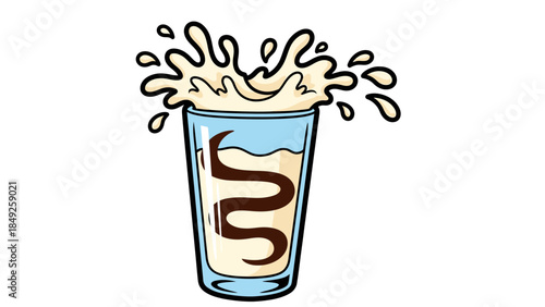 Vector illustration of a breakfast fast food icon set featuring a hot coffee cup with steam and French fries for restaurant logo design