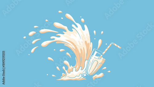 Abstract floral underwater background with fish in a blue ocean vector illustration