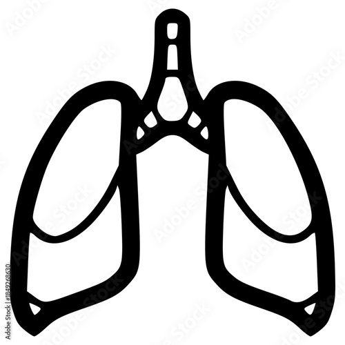 doodle lungs illustration hand drawn outline vector