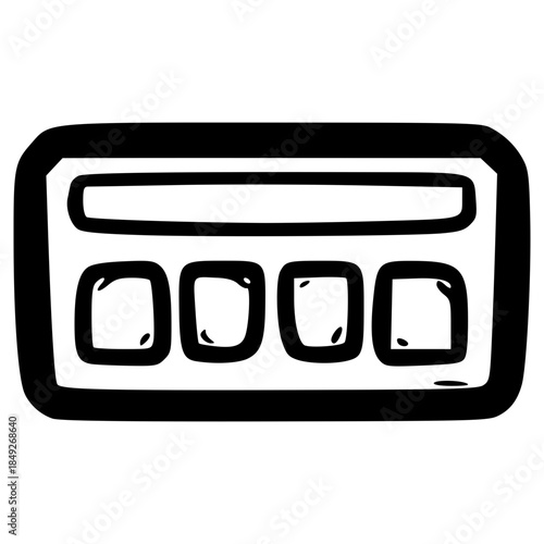 doodle pager illustration hand drawn outline vector