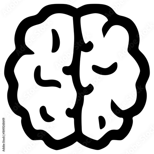 doodle brain illustration hand drawn outline vector
