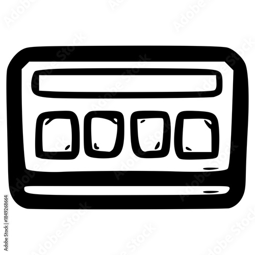 doodle pager illustration hand drawn outline vector