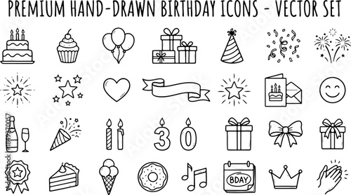 Vector set of gardening tools and icon signs featuring illustration designs for food and holiday gift symbols