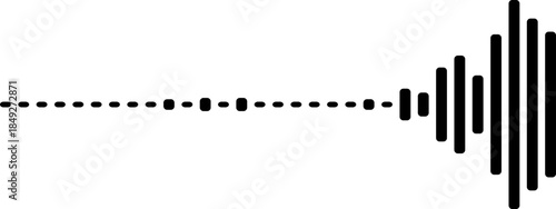 Black sound wave icon with dashed line