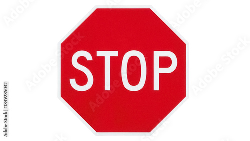 Bild auf Leinwand Red stop sign PNG isolated on transparent background, octagon shape traffic sign