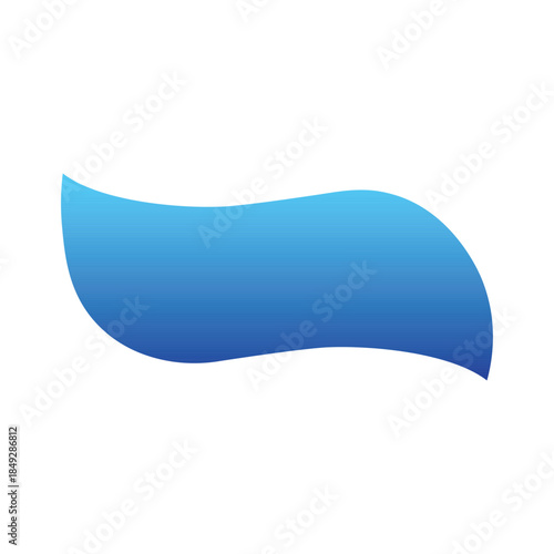 Blue toothpaste, gel or cosmetic cream smear flat style icon, abstract wave shape for packaging, print and product design, vector illustration, isolated on white background, EPS 10