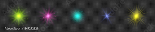 Set of light effects of lens flares