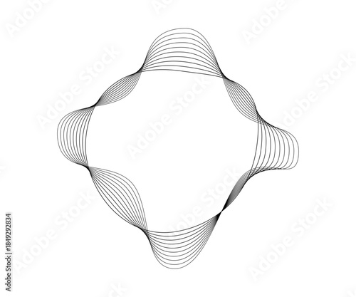 Round curved sound waves with dynamic wavy stripes