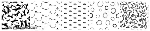 Set of seamless patterns with scribble smears