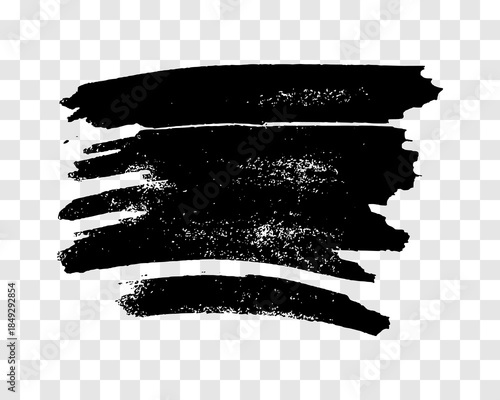 Black brush stroke on transparent background