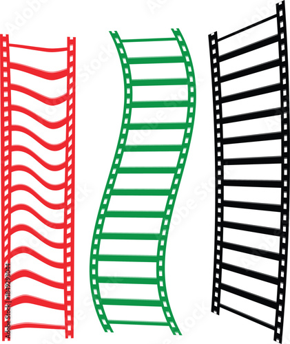 Set of stylized film strip design elements