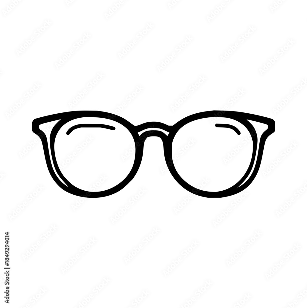Fototapeta premium Stylish round frame glasses vector image for eyewear fashion and vision correction accessories design element