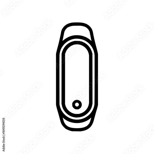 Black Smartwatch Icon on White Background