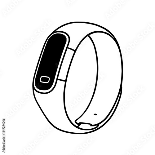 Smart fitness tracker wearable device vector illustration for health and activity monitoring design concept