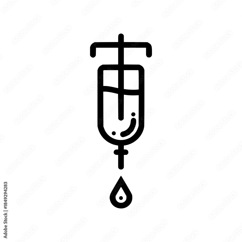 Fototapeta premium IV Drip Infusion Set with Liquid Drop on White Background