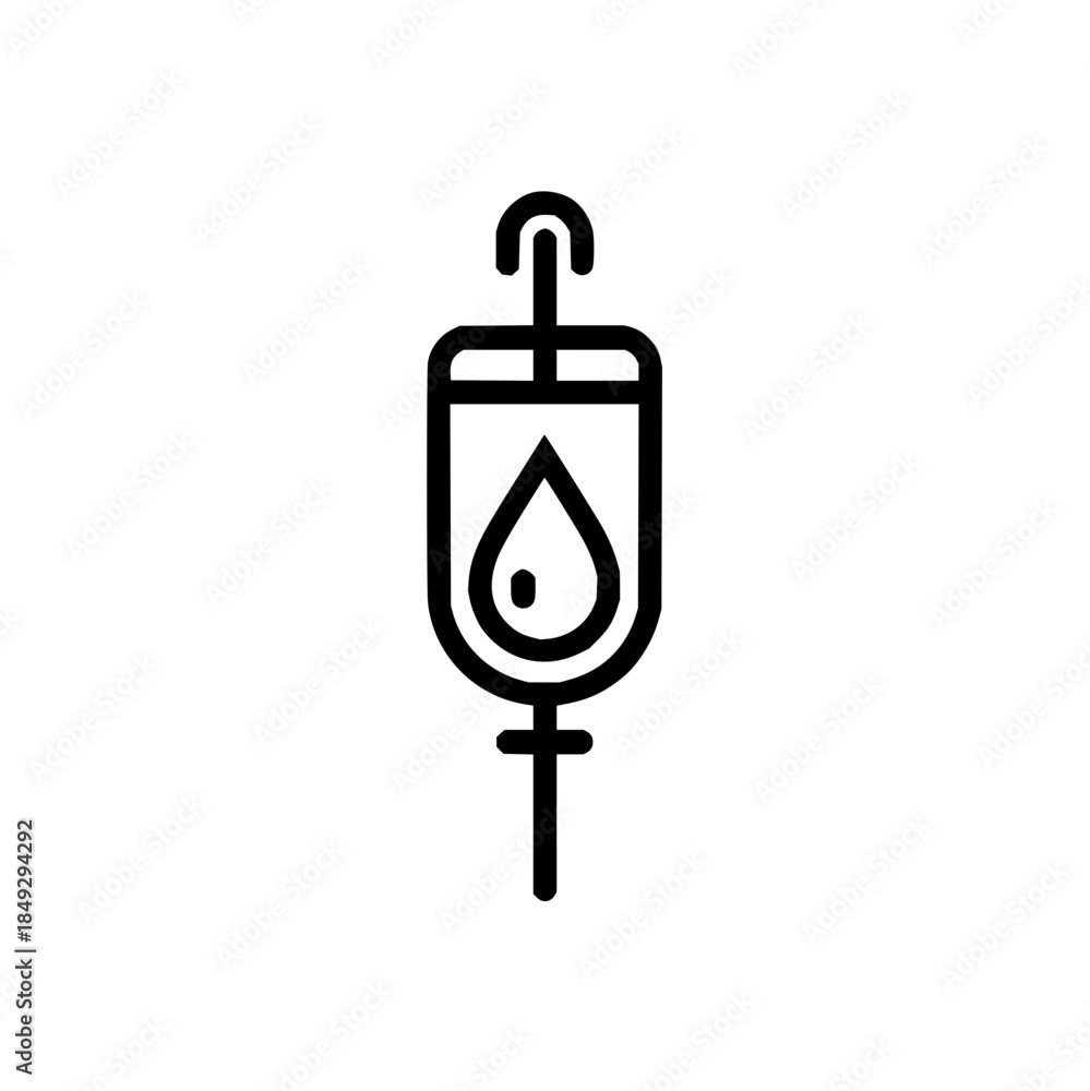 Obraz premium IV Drip Infusion Line with Drop Icon