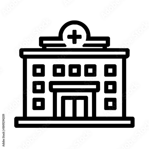 Hospital building icon vector illustration for healthcare and medical service design and clinic symbol concept