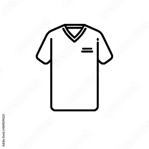 V neck t shirt outline vector design template for fashion apparel and clothing designs and illustrations