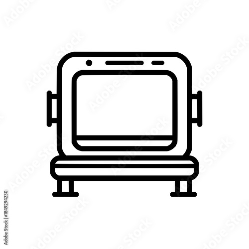 Retro television set vector icon illustration vintage tv receiver antique media device for entertainment