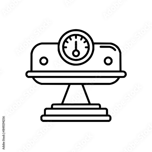 Weight scale machine vector icon, measurement tool for weight management and health monitoring equipment design