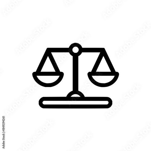 Scales of justice law and legal services icon symbol for balance equality and fairness in court 100