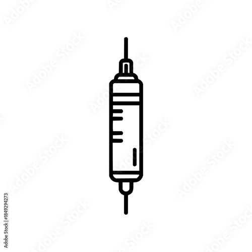 Medical syringe vector illustration for vaccination injection and healthcare treatment design graphic icon