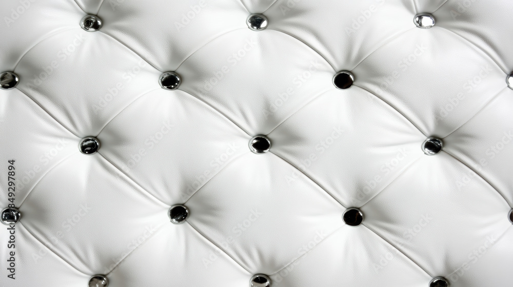 Fototapeta premium Luxury cream suede quilted upholstery with stitched diamond pattern and polished buttons