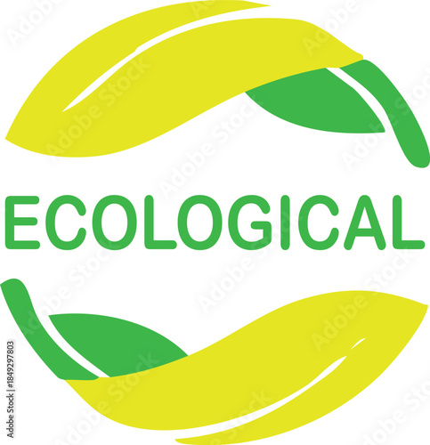 Ecological logo with green leaves forming a circle representing sustainability and environmental protection ideal for eco-friendly brands and conservation efforts