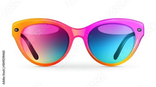 Colorful sunglasses illustration against white background for fashion concepts