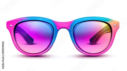 Colorful sunglasses illustration against white background for design projects