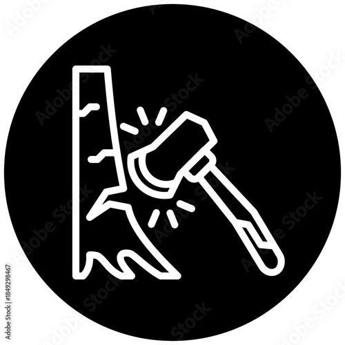 Axe Icon Button, Mini Illustration Relate To Carpentry, Wood Industry. Use For Modern Concept, Ui, Ux Web And App Development.