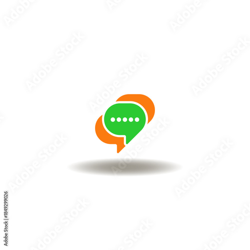 Vector illustration of speech bubbles. Symbol of advice and consulting. Icon of talk and communication.