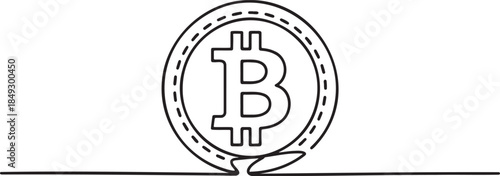Bitcoin cryptocurrency symbol outline vector