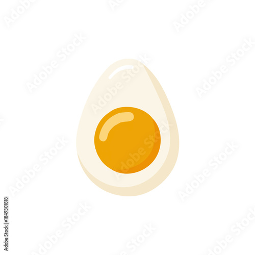 Vector, eps, flat design, animation design, simple flat 2D icon, minimalist design, clipart, illustration._A_Simple_flat_2D_icon_of_an_egg_isolated_on_a_white