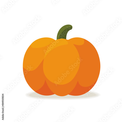 flat_2D_icon_of_an_orange_pumpkin_isolated_Vector, eps, flat design, animation design, simple flat 2D icon, minimalist design, clipart, illustration.